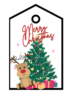 Merry Christmas - gift Tag 2x3