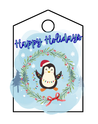 Happy Holidays - Gift Tags 2x3 - 64 per A4